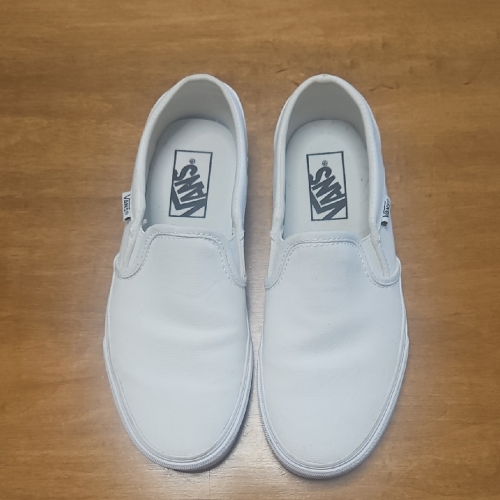 Vans Women's White Slip-On Shoes